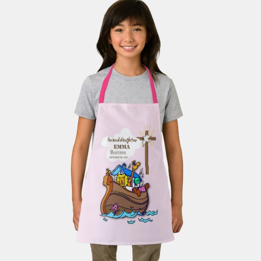 Doop Noah's Ark kleindochter gepersonaliseerd Schort (Insitu)