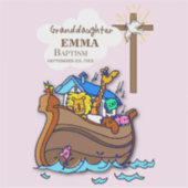 Doop Noah's Ark kleindochter gepersonaliseerd Sticker (Voorkant)