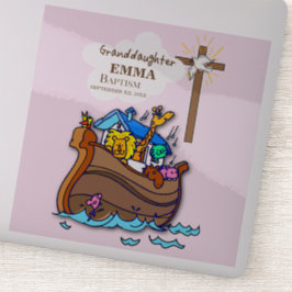 Doop Noah's Ark kleindochter gepersonaliseerd Sticker