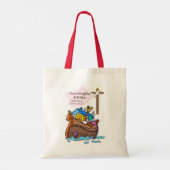 Doop Noah's Ark kleindochter gepersonaliseerd Tote Bag (Achterkant)