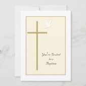 Doop Nodig Sjabloon Kruis en Duif uit Kaart (Voorkant)