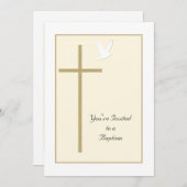 Doop Nodig Sjabloon Kruis en Duif uit Kaart (Voorkant / Achterkant)