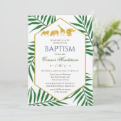 Doop Oerwoud Safari Uitnodiging (Staand voorkant)