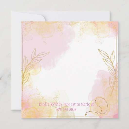 Doop- of communieaankondiging  kaart (Achterkant)