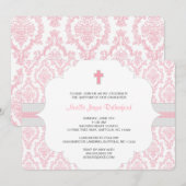 Doop of Eerste Communie Uitnodigen voor meisjes /  Kaart (Voorkant / Achterkant)