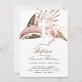 Doop Orchidee Pampas Grass Terracotta Uitnodiging (Voorkant)