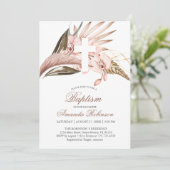 Doop Orchidee Pampas Grass Terracotta Uitnodiging (Staand voorkant)