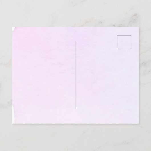 Doop paarse bloemen kruis meisje uitnodiging briefkaart (Achterkant)