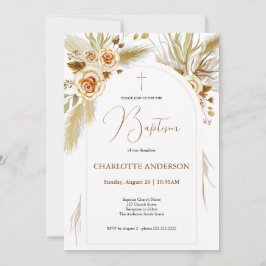 Doop pampas gras waterverf boho elegant kaart