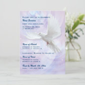 Doop religieuze communie bevestigingsduif kaart (Staand voorkant)