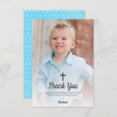 Doop Religieuze doopjongen Foto Bedankkaart (Voorkant / Achterkant)