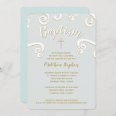 Doop rollen in Poeder Blauw en Goud Kaart (Voorkant / Achterkant)