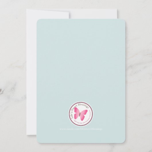 Doop rollen in Poeder Blauw en Goud Kaart (Achterkant)