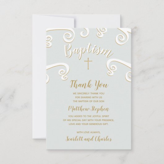 Doop rollen in Poeder Blauw en Goud Kaart (Voorkant)