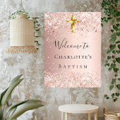 Doop roos goud welkom poster