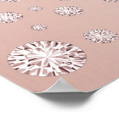 Doop roos gouden roze bloemen meisje welkom poster (Hoek)