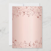 Doop roos gouden sterren meisje elegant kaart (Achterkant)