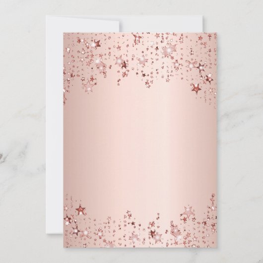 Doop roos gouden sterren meisje elegant kaart (Achterkant)