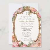 Doop Roze Bloemen Moeder Maria Jezus Goud Kaart (Voorkant)