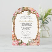 Doop Roze Bloemen Moeder Maria Jezus Goud Kaart (Staand voorkant)