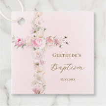 Doop roze bloemenkruis