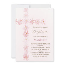 Doop roze bloemenkruis
