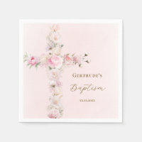 Doop roze bloemenkruis 