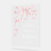 Doop roze bogen welkom duidelijk teken acryl bord (Hoek)