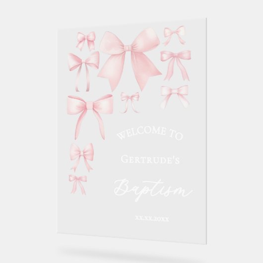 Doop roze bogen welkom duidelijk teken acryl bord (Hoek)