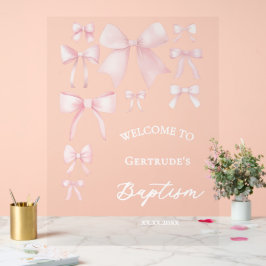 Doop roze bogen welkom duidelijk teken acryl bord