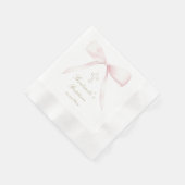 Doop roze boog baby meisje servet (Hoek)