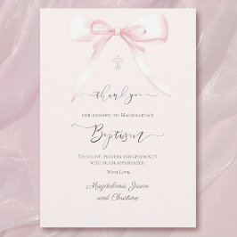 Doop roze boog dank u voor uw komst kaart