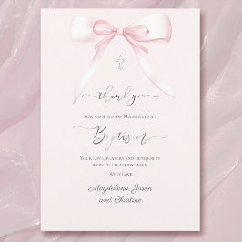 Doop roze boog dank u voor uw komst kaart