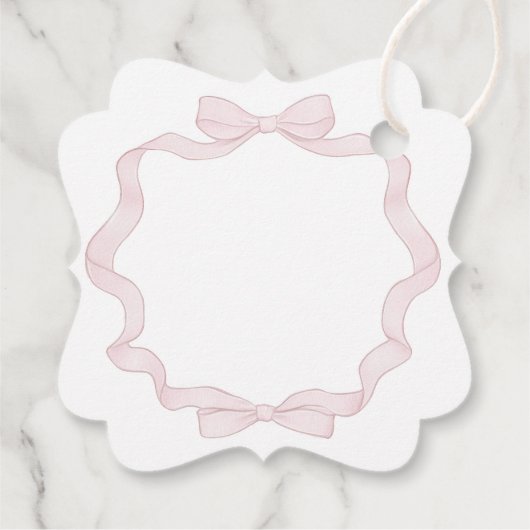 Doop roze boog lijst bedankjes labels (Achterkant)