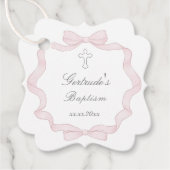 Doop roze boog lijst bedankjes labels (Voorkant)