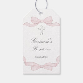 Doop roze boog lijst cadeaulabel