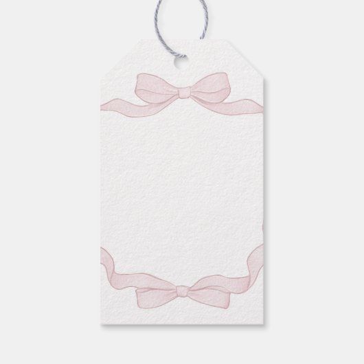 Doop roze boog lijst cadeaulabel (Achterkant)