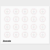 Doop roze boog lijst ronde sticker (Vel)
