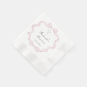 Doop roze boog lijst servet (Hoek)