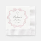 Doop roze boog lijst servet (Voorkant)