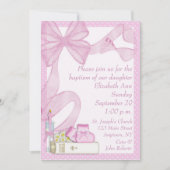 Doop Roze Boog Uitnodiging (Voorkant)