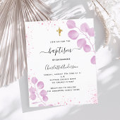 Doop roze eucalyptus glitter uitnodiging