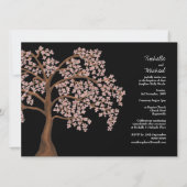 Doop roze kersenbloesem boom schilderij kaart (Achterkant)