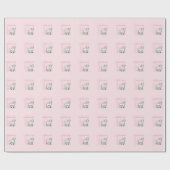 Doop, Roze, Meisje, Lam Cadeaupapier (Vlak)
