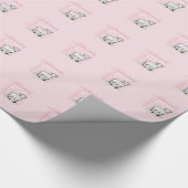 Doop, Roze, Meisje, Lam Cadeaupapier (Hoek)