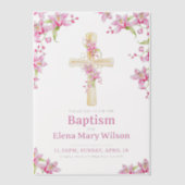 Doop roze orchidee waterverf vellum uitnodigingen (Voorkant)