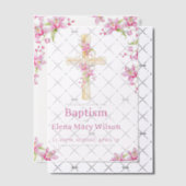 Doop roze orchidee waterverf vellum uitnodigingen (Offset (Uitnodiging))