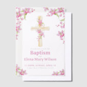 Doop roze orchidee waterverf vellum uitnodigingen (Offset)