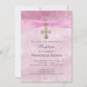 Doop roze rozen kaart (Voorkant)