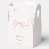 Doop roze strik bedankdoosjes (Geopend)